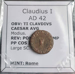 #o784# Roman quadrans bronze coin of Claudius I from 41-42 AD