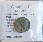 #o924# Roman Antoninianus coin of Claudius II from 268-270 AD (Jupiter)