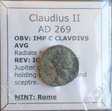 #o924# Roman Antoninianus coin of Claudius II from 268-270 AD (Jupiter)