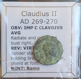 #o920# Roman Antoninianus coin of Claudius II from 268-270 AD (Virtus)