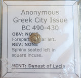 #o959# Anonymous silver Greek city issue Tetartemorion Dynast of Lycia, 490-430 BC