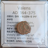 #o914# Roman Bronze coin issued by Valens from 364-375 AD