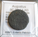 #o781# Roman provincial bronze coin of Augustus from BC 27-14 AD (Spain)