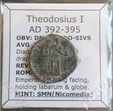 #o854# Roman Bronze coin issued by Theodosius I from 392-395 AD