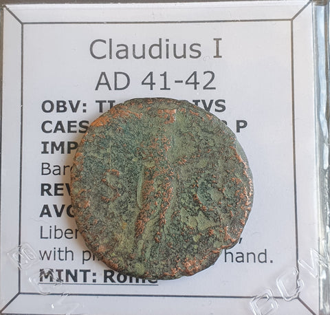 #o777# Roman bronze Ae As coin of Claudius I from 42 AD