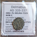 #o808# Rare Roman coin of Delmatius from 335-337 AD