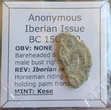 #o942# Anonymous Iberian Greek City Issue Bronze Coin of Kese from 150-100 BC