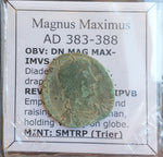 #o844# Rare Roman Bronze coin issued by Magnus Maximus from 383-388 AD