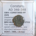 #o813# Roman Bronze coin issued by Constans from 346-348 AD