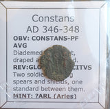 #o813# Roman Bronze coin issued by Constans from 346-348 AD