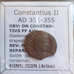 #o820# Roman Bronze coin issued by Constantius II from 351-355 AD