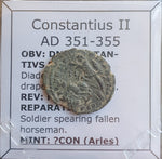 #o807# Roman Bronze coin issued by Constantius II from 351-355 AD