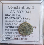 #o792# Roman Bronze coin issued by Constantius II from 337-341 AD