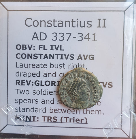 #o792# Roman Bronze coin issued by Constantius II from 337-341 AD