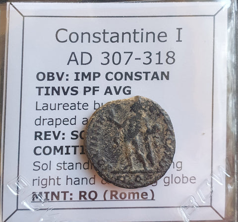 #o917# Roman Follis Bronze coin issued by Constantine I from 307-318 AD