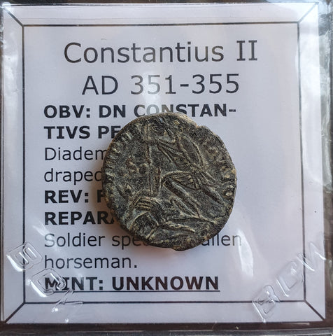 #o802# Roman Bronze coin issued by Constantius II from 351-355 AD