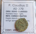 #o909# Roman posthumous Antoninianus coin of Claudius II from 270 AD