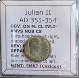 #o907# Roman Bronze coin issued by Julian II from 351-354 AD