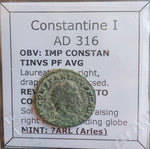 #o918# Roman Follis Bronze coin issued by Constantine I from 316 AD