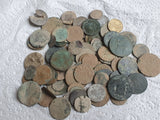 Lot of 70 uncleaned Modern Spanish coins 1850-1950 AD (metal detector finds)