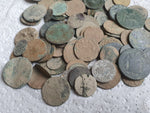 Lot of 70 uncleaned Modern Spanish coins 1850-1950 AD (metal detector finds)