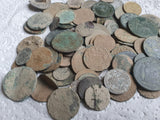 Lot of 70 uncleaned Modern Spanish coins 1850-1950 AD (metal detector finds)