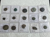 Ex-dealers lot of 15 Ancient bronze Roman coins from BC 27 - 311 AD