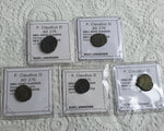 Lot of 5 professionally cleaned & identified Roman coins of Claudius II, 270 AD