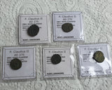 Lot of 5 professionally cleaned & identified Roman coins of Claudius II, 270 AD