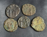 Lot of 5 professionally cleaned & identified Roman coins of Claudius II, 270 AD