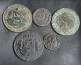 Lot of 10 professionally cleaned & identified Spanish coins from 1636-1878 AD