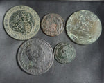 Lot of 10 professionally cleaned & identified Spanish coins from 1636-1878 AD