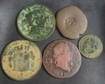 Lot of 10 professionally cleaned & identified Spanish coins from 1636-1878 AD