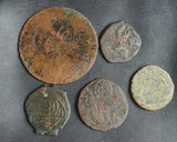 Lot of 10 Identified Islamic bronze coins from 711-1861 AD