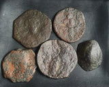 Ex-dealers lot of 10 Ancient Byzantine Bronze coins from 518-1204 AD