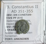 #o989# Roman barbarous issue bronze coin issued by Constantius II from 351-355 AD