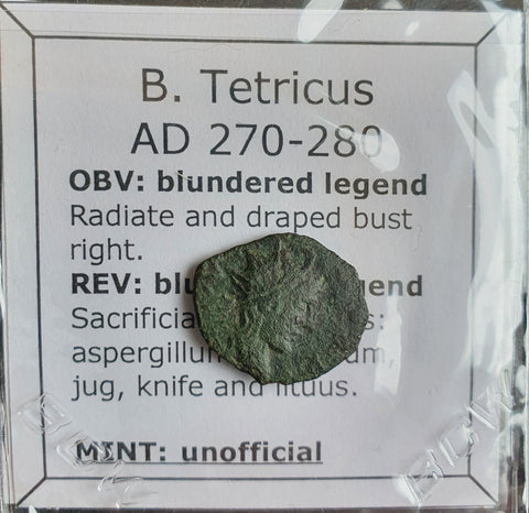 #o971# Roman barbarous issue coin of Tetricus I from 270-280 AD