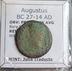 #o780# Roman provincial bronze coin of Augustus from BC 27-14 AD (Spain)