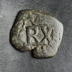 #o986# Spanish Countermarked 4 maravedis coin of Philip IV, 1659 AD