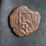 #o024# Spanish Countermarked 8 maravedis coin of Philip IV, 1652 AD