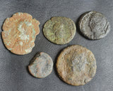 Ex-dealers lot of 10 Ancient bronze Roman coins from 336-435 AD