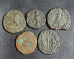 Ex-dealers lot of 10 Ancient bronze Roman coins from 336-435 AD