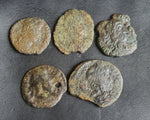 Ex-dealers lot of 5 Ancient bronze Roman coins of Constantius II from 351-361 AD