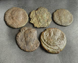 Ex-dealers lot of 10 Ancient bronze Roman coins of Constantius II from 337-355 AD