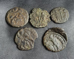 Ex-dealers lot of 10 Ancient bronze Roman coins of Constantius II from 337-355 AD