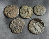 Ex-dealers lot of 10 Ancient bronze Roman coins of Constantius II from 337-355 AD