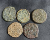 Ex-dealers lot of 10 Ancient bronze Roman coins of Constantius II from 348-355 AD