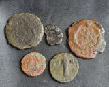 Ex-dealers lot of 10 Ancient bronze Roman coins from 337-435 AD