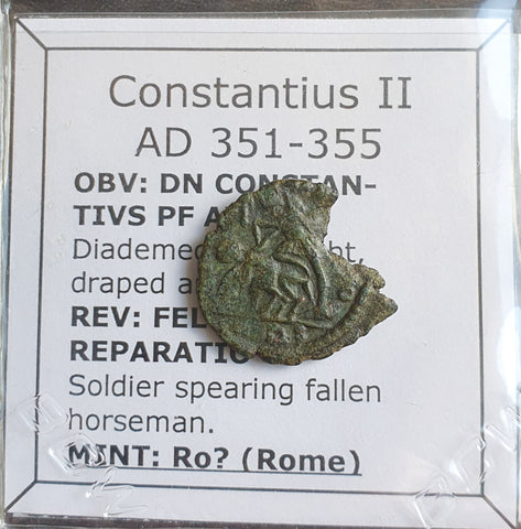 #P005# Roman Bronze coin issued by Constantius II from 351-355 AD