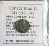 #o963# Roman Bronze coin issued by Constantius II from 337-341 AD